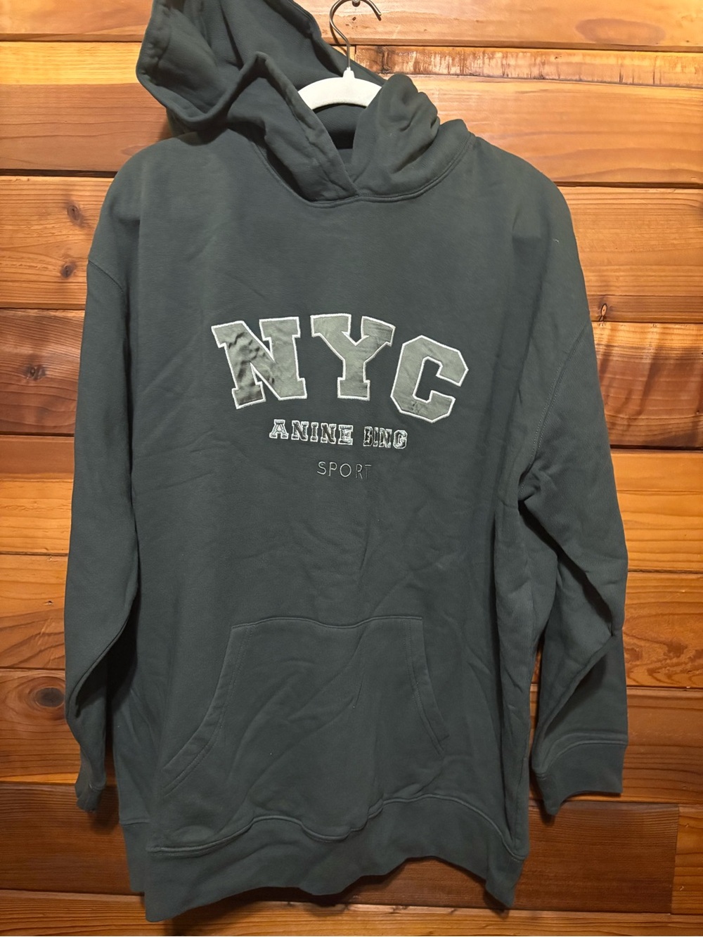 Anine Bing Forest Green NYC Pullover Hoodie